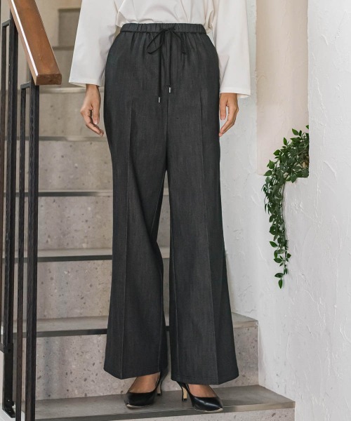 la.f…(ラエフ)の「セルロースデニムワイドパンツ(デニムパンツ・レディース・ネイビー/ブラック・9号/11号/7号)」の1枚目の写真