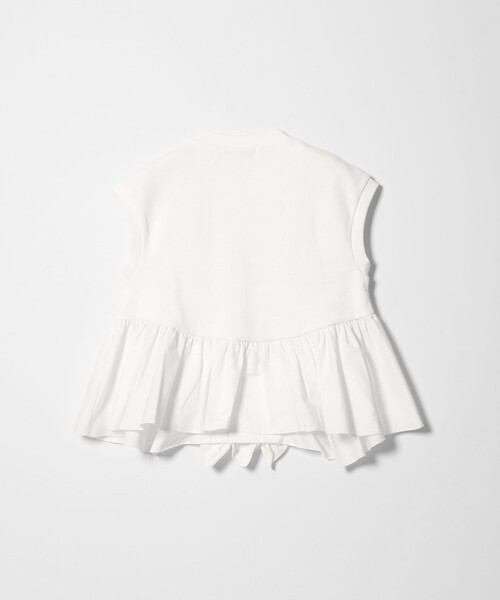 EMMEL REFINES（エメルリファインズ）の「＜EMMEL REFINES＞EM テレコフリル ギャザー プルオーバー（Tシャツ/カットソー・レディース・ホワイト/ブラック・FREE）」の3枚目の写真