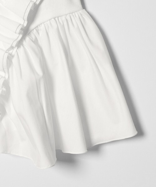 EMMEL REFINES（エメルリファインズ）の「＜EMMEL REFINES＞EM テレコフリル ギャザー プルオーバー（Tシャツ/カットソー・レディース・ホワイト/ブラック・FREE）」の6枚目の写真