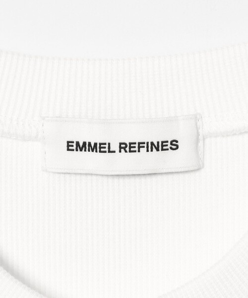 EMMEL REFINES（エメルリファインズ）の「＜EMMEL REFINES＞EM テレコフリル ギャザー プルオーバー（Tシャツ/カットソー・レディース・ホワイト/ブラック・FREE）」の8枚目の写真