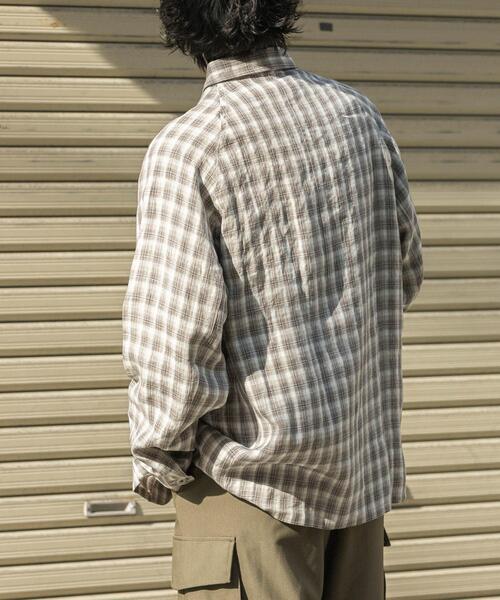 FORK&SPOON（フォークアンドスプーン）の「FORK&SPOON　リネンカバーオールシャツジャケット（その他アウター・メンズ・ベージュ系その他/ブラウン・5/4）」の4枚目の写真