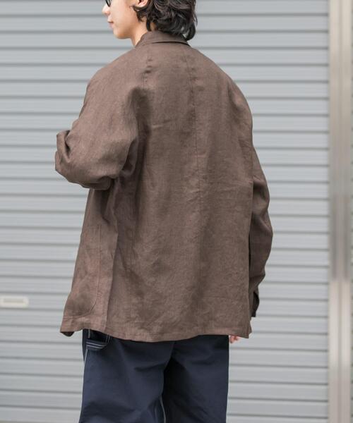 FORK&SPOON（フォークアンドスプーン）の「FORK&SPOON　リネンカバーオールシャツジャケット（その他アウター・メンズ・ベージュ系その他/ブラウン・5/4）」の13枚目の写真