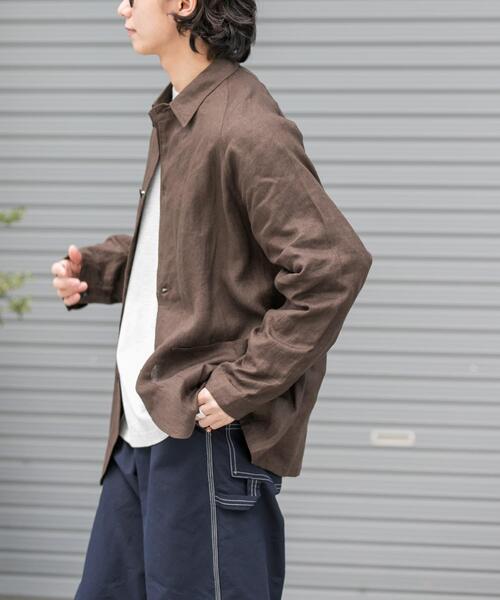 FORK&SPOON（フォークアンドスプーン）の「FORK&SPOON　リネンカバーオールシャツジャケット（その他アウター・メンズ・ベージュ系その他/ブラウン・5/4）」の14枚目の写真
