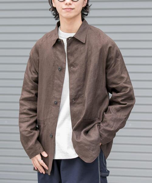 FORK&SPOON（フォークアンドスプーン）の「FORK&SPOON　リネンカバーオールシャツジャケット（その他アウター・メンズ・ベージュ系その他/ブラウン・5/4）」の17枚目の写真