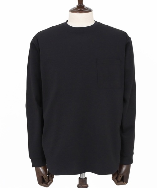 CAMBIO(カンビオ)の「mlt5597-ドレッシーポンチポケ付ロンT(HLCM0256)(Tシャツ/カットソー・メンズ・グレイッシュベージュ/ブラック/ホワイト・S/M/L)」の18枚目の写真