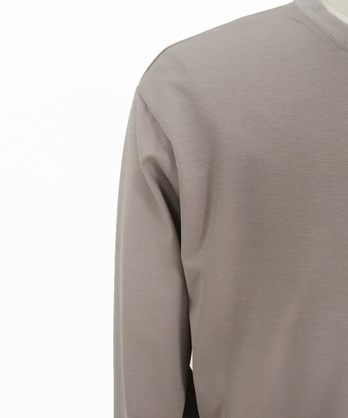 CAMBIO(カンビオ)の「mlt5597-ドレッシーポンチポケ付ロンT(HLCM0256)(Tシャツ/カットソー・メンズ・グレイッシュベージュ/ブラック/ホワイト・S/M/L)」の22枚目の写真