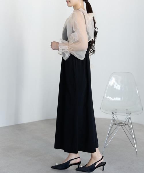 PREFERIR(プレフェリール)の「【結婚式・お呼ばれに】前後2WAYシアーボレロ×キャミワンピースセット/オケージョンドレス(S,M,L,XL)(ドレス・レディース・ブラウン/ブラック・SMALL/MEDIUM/LARGE/X-LARGE)」の19枚目の写真
