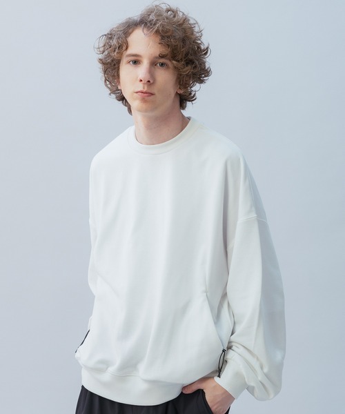 +phenix（プラスフェニックス）の「+phenix(プラスフェニックス) TECH SWEAT CREWNECK / テック スウェット クルーネック（スウェット・メンズ・ホワイト/ブラック/チャコール・L/M/XL）」の5枚目の写真