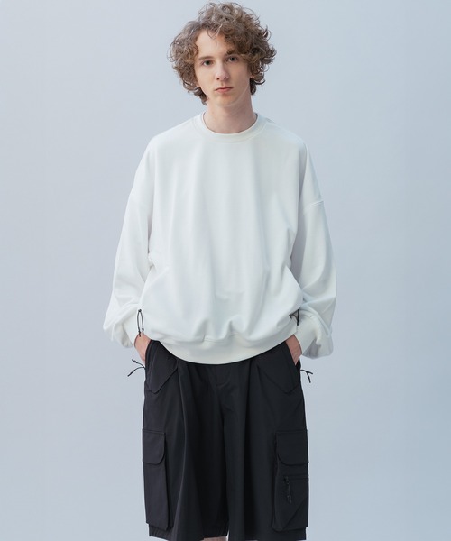 +phenix（プラスフェニックス）の「+phenix(プラスフェニックス) TECH SWEAT CREWNECK / テック スウェット クルーネック（スウェット・メンズ・ホワイト/ブラック/チャコール・L/M/XL）」の8枚目の写真