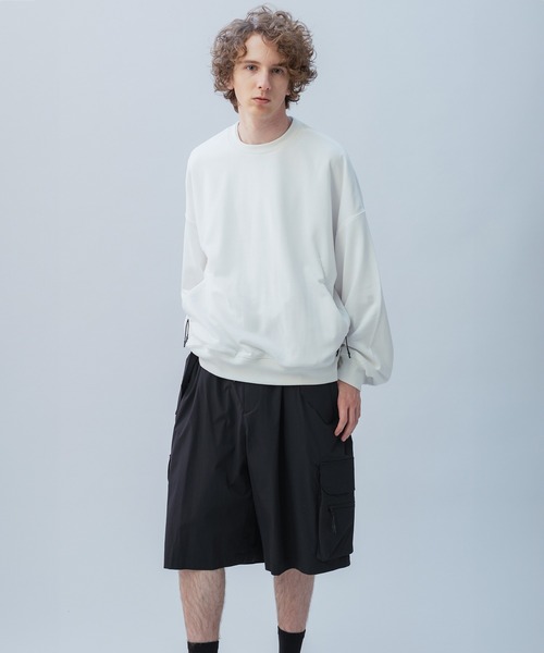 +phenix（プラスフェニックス）の「+phenix(プラスフェニックス) TECH SWEAT CREWNECK / テック スウェット クルーネック（スウェット・メンズ・ホワイト/ブラック/チャコール・L/M/XL）」の9枚目の写真