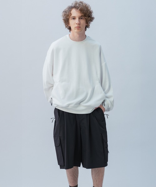 +phenix（プラスフェニックス）の「+phenix(プラスフェニックス) TECH SWEAT CREWNECK / テック スウェット クルーネック（スウェット・メンズ・ホワイト/ブラック/チャコール・L/M/XL）」の10枚目の写真