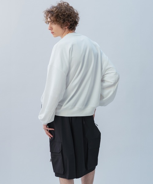 +phenix（プラスフェニックス）の「+phenix(プラスフェニックス) TECH SWEAT CREWNECK / テック スウェット クルーネック（スウェット・メンズ・ホワイト/ブラック/チャコール・L/M/XL）」の11枚目の写真