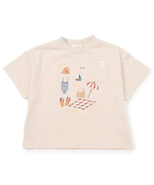 Seraph（セラフ）の「名札のつけられる！半袖Tシャツ（Tシャツ/カットソー・キッズ・オフホワイト/ベージュ/ミント/オレンジ/サックスブルー/ピンク・80/90/100/110/120/130/140）」の3枚目の写真