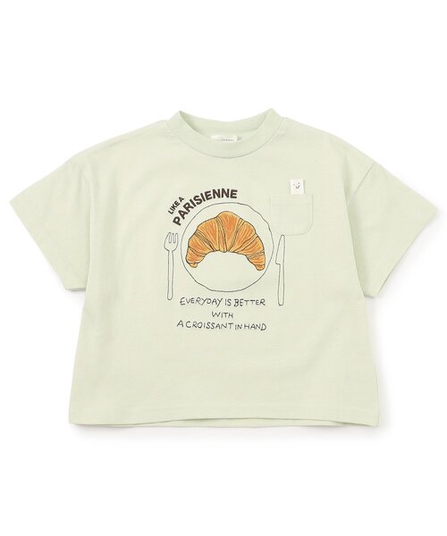 Seraph（セラフ）の「名札のつけられる！半袖Tシャツ（Tシャツ/カットソー・キッズ・オフホワイト/ベージュ/ミント/オレンジ/サックスブルー/ピンク・80/90/100/110/120/130/140）」の4枚目の写真