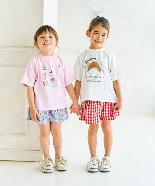 Seraph（セラフ）の「名札のつけられる！半袖Tシャツ（Tシャツ/カットソー・キッズ・オフホワイト/ベージュ/ミント/オレンジ/サックスブルー/ピンク・80/90/100/110/120/130/140）」の11枚目の写真