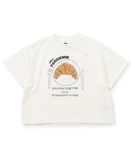 Seraph（セラフ）の「名札のつけられる！半袖Tシャツ（Tシャツ/カットソー・キッズ・オフホワイト/ベージュ/ミント/オレンジ/サックスブルー/ピンク・80/90/100/110/120/130/140）」の12枚目の写真