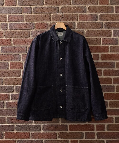 SHIPS(シップス)の「SHIPS: AUTHENTIC デニム カバーオール(カバーオール・メンズ・ネイビー/ロイヤルブルー・SMALL/LARGE/MEDIUM)」の1枚目の写真