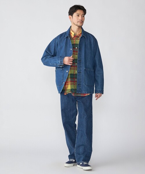 SHIPS(シップス)の「SHIPS: AUTHENTIC デニム カバーオール(カバーオール・メンズ・ネイビー/ロイヤルブルー・SMALL/LARGE/MEDIUM)」の3枚目の写真