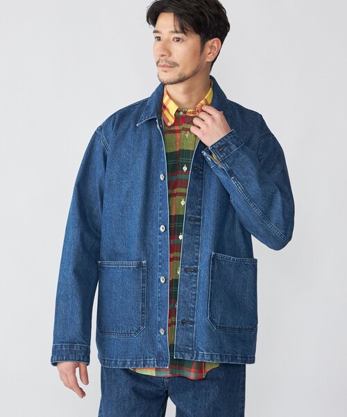 SHIPS(シップス)の「SHIPS: AUTHENTIC デニム カバーオール(カバーオール・メンズ・ネイビー/ロイヤルブルー・SMALL/LARGE/MEDIUM)」の7枚目の写真