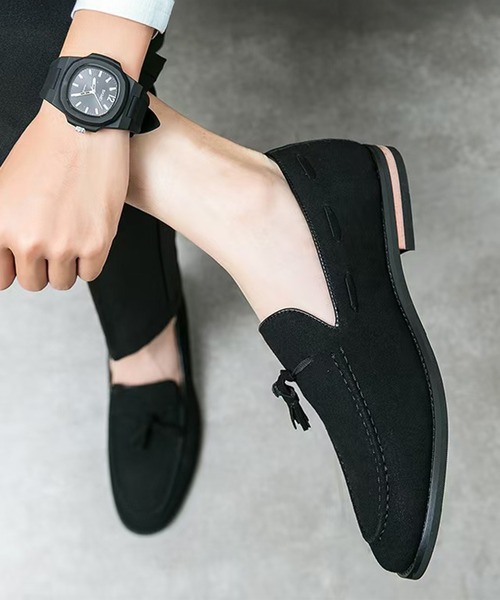 CALIFORNIA OUTFITTERS（カリフォルニア アウトフィッターズ）の「2C93-IT  タッセルローファー スウェード調 クラシック シューズ（ローファー・メンズ・ブラック・40/42/44）」の4枚目の写真