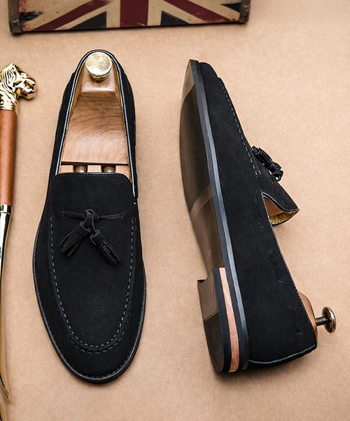 CALIFORNIA OUTFITTERS（カリフォルニア アウトフィッターズ）の「2C93-IT  タッセルローファー スウェード調 クラシック シューズ（ローファー・メンズ・ブラック・40/42/44）」の2枚目の写真