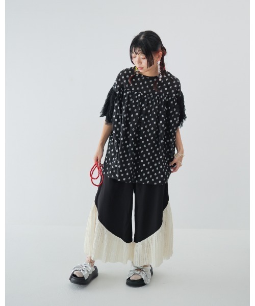 unica(ユニカ)の「フレアーフレアーパンツ laides(その他パンツ・レディース・ホワイト×グレー/ブラック/ブラック×ホワイト・F)」の12枚目の写真