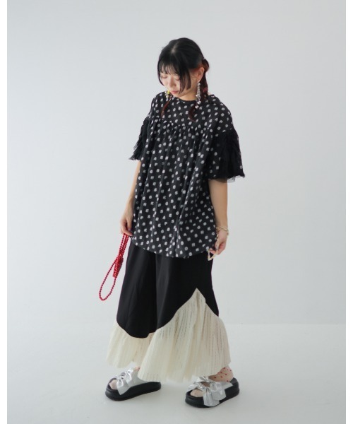 unica(ユニカ)の「フレアーフレアーパンツ laides(その他パンツ・レディース・ホワイト×グレー/ブラック/ブラック×ホワイト・F)」の11枚目の写真
