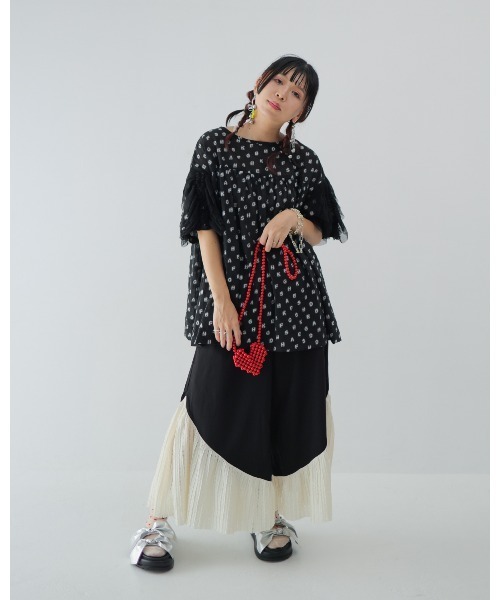 unica(ユニカ)の「フレアーフレアーパンツ laides(その他パンツ・レディース・ホワイト×グレー/ブラック/ブラック×ホワイト・F)」の8枚目の写真