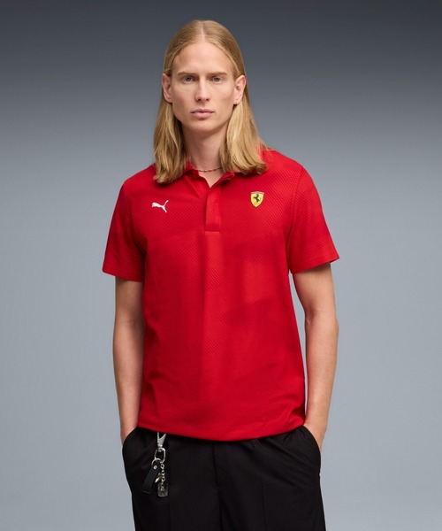 PUMA（プーマ）の「PUMA プーマ メンズ フェラーリ AOP プリント 半袖 ポロシャツ Ferrari AOP Print P（ポロシャツ・メンズ・ブラック/レッド・LARGE/MEDIUM/SMALL/X-SMALL/X-LARGE）」の2枚目の写真