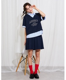 pom ponette junior（ポンポネットジュニア）の「【AMI】レイヤード風セットアップ（セットアップ）」
