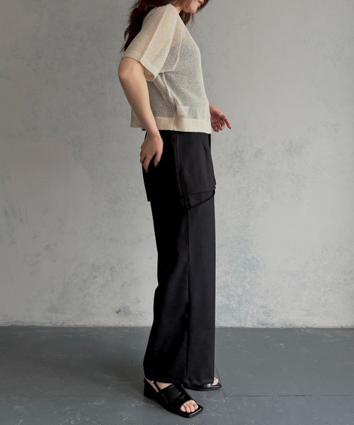 &g'aime(アンジェム)の「【&g'aime 】2wayラメメッシュショートニット 2-Way Lame Mesh short Knit Top(ニット/セーター・レディース・アイボリー/グレー/ブラック・FREE)」の13枚目の写真