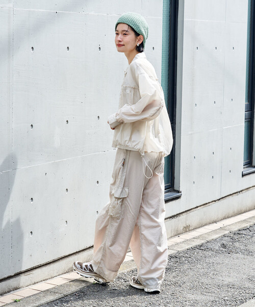 FREAK'S STORE（フリークスストア）の「Super Light Nylon ウエストギャザーパンツ＜セットアップ対応＞（カーゴパンツ・レディース・ブラウン/ナチュラル/ブラック・SMALL/MEDIUM）」の9枚目の写真