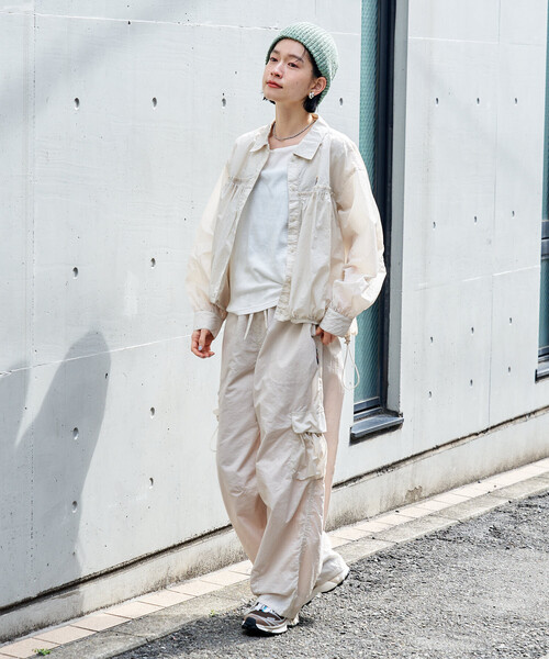 FREAK'S STORE（フリークスストア）の「Super Light Nylon ウエストギャザーパンツ＜セットアップ対応＞（カーゴパンツ・レディース・ブラウン/ナチュラル/ブラック・SMALL/MEDIUM）」の10枚目の写真