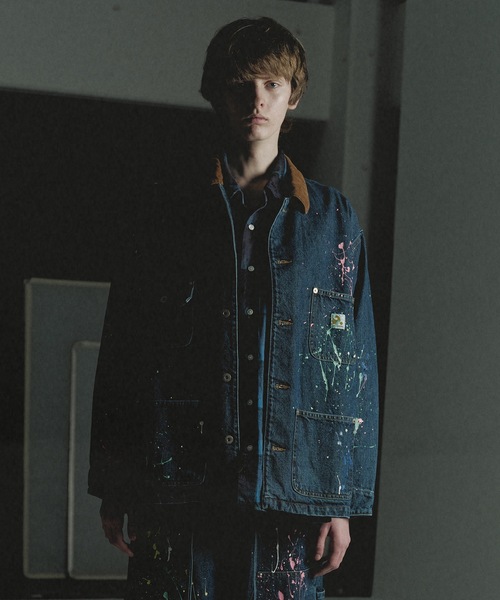 DISCOVERED(ディスカバード)の「DENIM PAINT BLOUSON(デニムジャケット・メンズ・ブラック/インディゴブルー・1/3)」の2枚目の写真