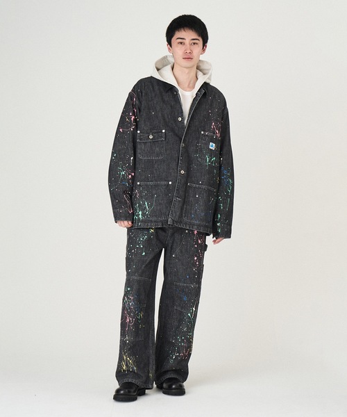DISCOVERED(ディスカバード)の「DENIM PAINT BLOUSON(デニムジャケット・メンズ・ブラック/インディゴブルー・1/3)」の4枚目の写真