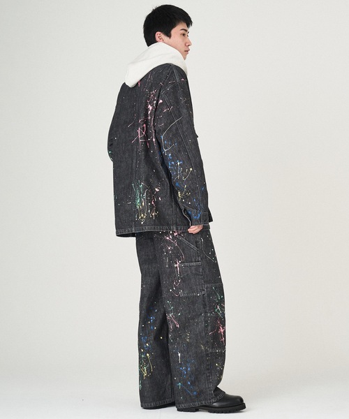 DISCOVERED(ディスカバード)の「DENIM PAINT BLOUSON(デニムジャケット・メンズ・ブラック/インディゴブルー・1/3)」の5枚目の写真