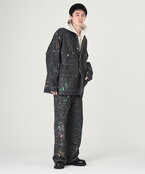 DISCOVERED(ディスカバード)の「DENIM PAINT BLOUSON(デニムジャケット・メンズ・ブラック/インディゴブルー・1/3)」の6枚目の写真