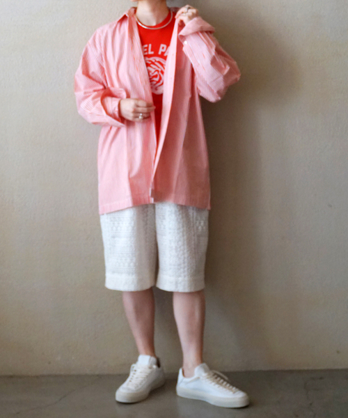 JOURNAL STANDARD LUXE（ジャーナルスタンダード　ラックス）の「【VAS-Y LENTEMENT】 POPLIN STRIPE REGULAR COL（シャツ/ブラウス・レディース・サックスブルー/オレンジ・LARGE）」の8枚目の写真
