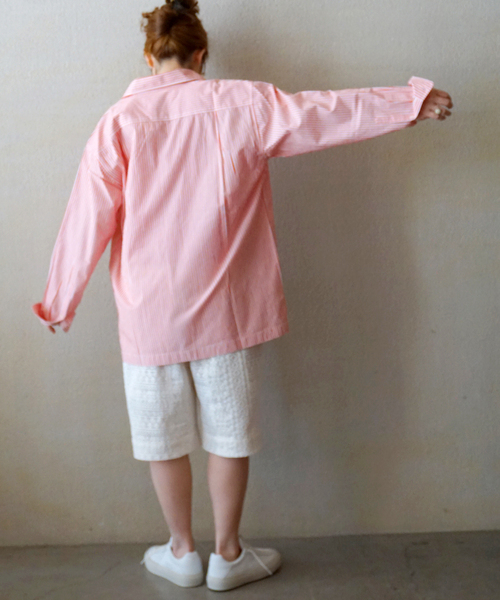 JOURNAL STANDARD LUXE（ジャーナルスタンダード　ラックス）の「【VAS-Y LENTEMENT】 POPLIN STRIPE REGULAR COL（シャツ/ブラウス・レディース・サックスブルー/オレンジ・LARGE）」の10枚目の写真