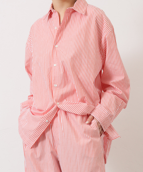 JOURNAL STANDARD LUXE（ジャーナルスタンダード　ラックス）の「【VAS-Y LENTEMENT】 POPLIN STRIPE REGULAR COL（シャツ/ブラウス・レディース・サックスブルー/オレンジ・LARGE）」の11枚目の写真