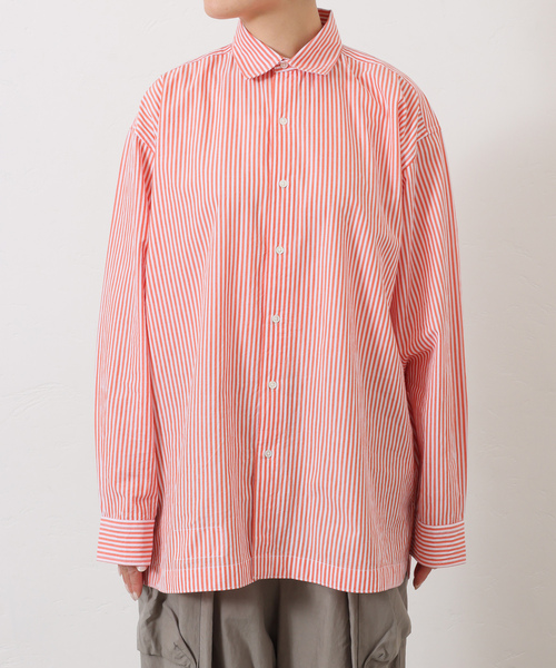 JOURNAL STANDARD LUXE（ジャーナルスタンダード　ラックス）の「【VAS-Y LENTEMENT】 POPLIN STRIPE REGULAR COL（シャツ/ブラウス・レディース・サックスブルー/オレンジ・LARGE）」の13枚目の写真