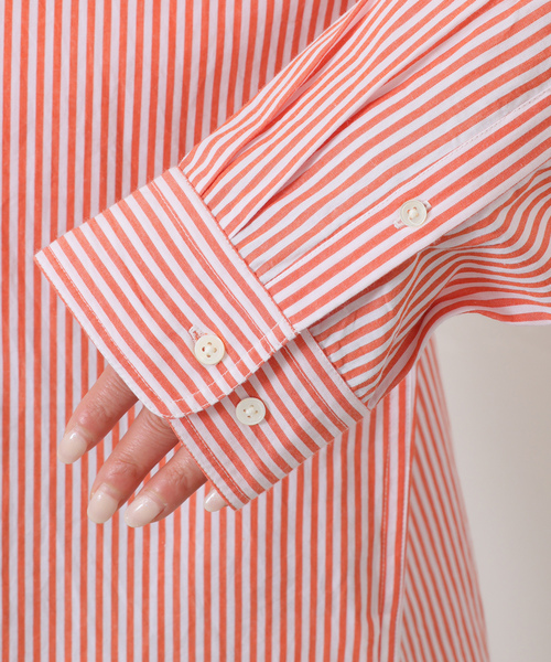 JOURNAL STANDARD LUXE（ジャーナルスタンダード　ラックス）の「【VAS-Y LENTEMENT】 POPLIN STRIPE REGULAR COL（シャツ/ブラウス・レディース・サックスブルー/オレンジ・LARGE）」の19枚目の写真