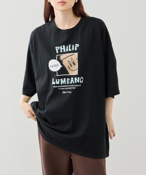 Philip Lumbang（フィリップランバン）の「【Philip Lumbang/フィリップランバン】ランチバッググラフィック ロゴプリント 半袖Tシャツ（Tシャツ/カットソー・メンズ・ブルー/ホワイト/ブラック・M/L/XL）」の2枚目の写真