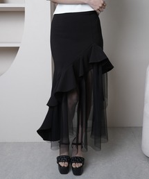 シアーレイヤードラッフルマーメイドスカート