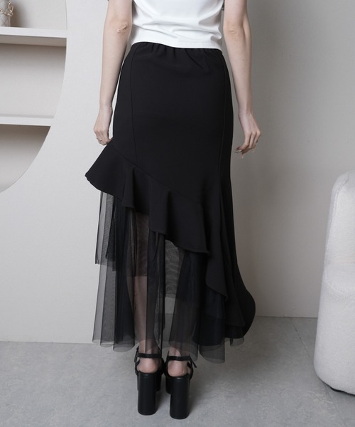 LIPSERVICE(リップサービス)の「シアーレイヤードラッフルマーメイドスカート(スカート・レディース・アイボリー/ブラック・S/M)」の12枚目の写真