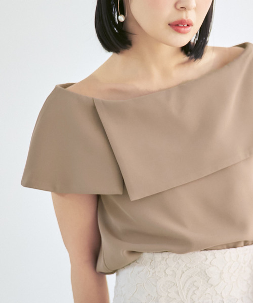 Noble(ノーブル)の「《WEB・ルクア大阪店限定追加》【洗える】ソフトツイルケープブラウス(シャツ/ブラウス・レディース・ホワイト/キャメル/ブラック・FREE)」の5枚目の写真