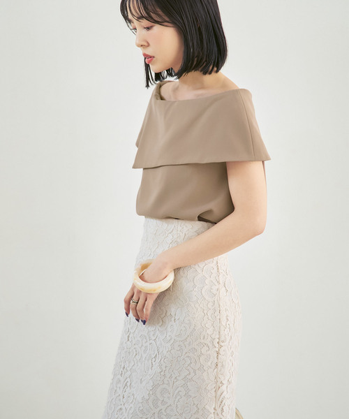 Noble(ノーブル)の「《WEB・ルクア大阪店限定追加》【洗える】ソフトツイルケープブラウス(シャツ/ブラウス・レディース・ホワイト/キャメル/ブラック・FREE)」の10枚目の写真