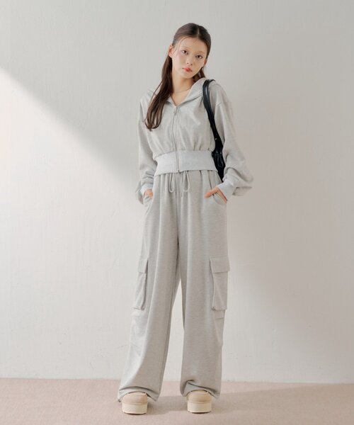 Chico（チコ）の「ダブルジップショート丈パーカー（パーカー・レディース・ホワイト系その他/ピンク/グレー・FREE）」の7枚目の写真