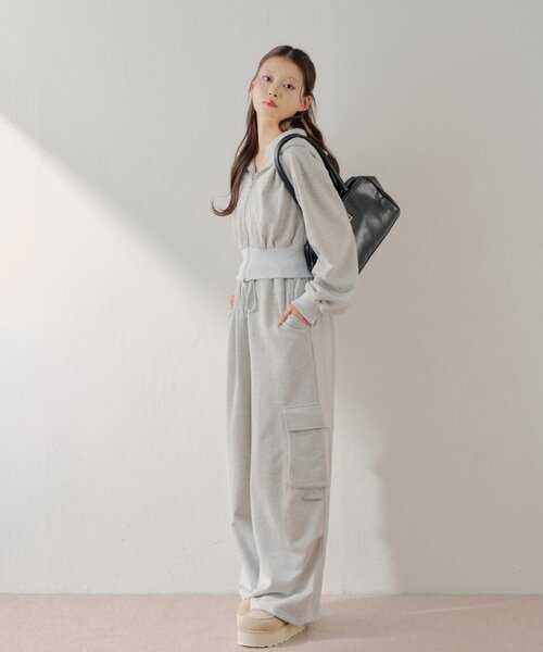 Chico（チコ）の「ダブルジップショート丈パーカー（パーカー・レディース・ホワイト系その他/ピンク/グレー・FREE）」の8枚目の写真