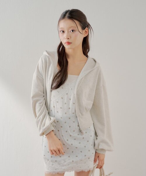 Chico（チコ）の「ダブルジップショート丈パーカー（パーカー・レディース・ホワイト系その他/ピンク/グレー・FREE）」の10枚目の写真